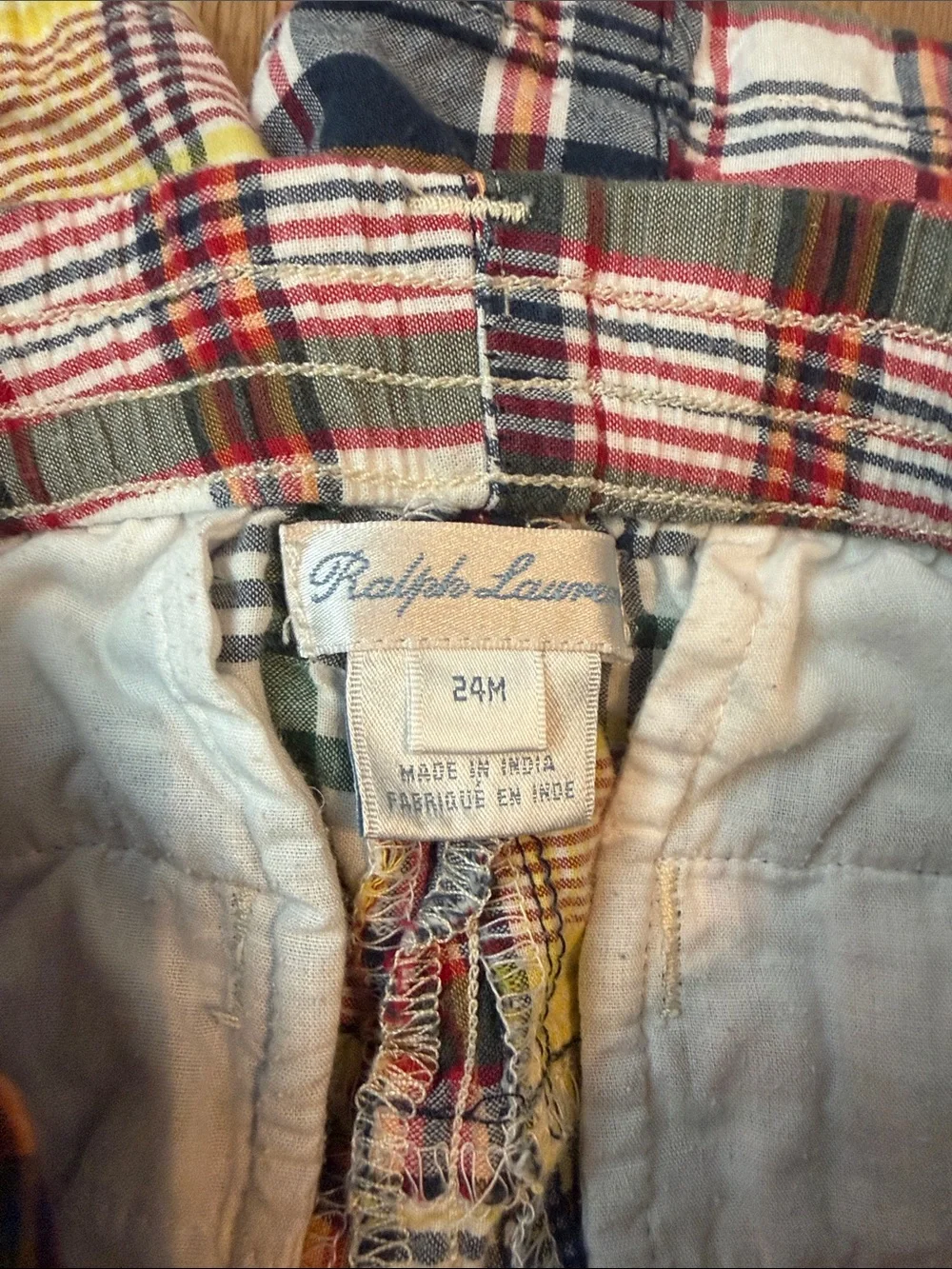 Ralph Lauren Baby Boys Multicolor Patchwork Plaid Shorts